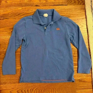 Crewcuts Long Sleeve Boy Polo Blue with Crab size 6-7